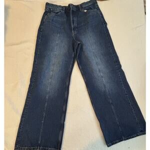 Banana Republic Womens Flare Leg Middle Seam Button Fly Jeans Size 34
